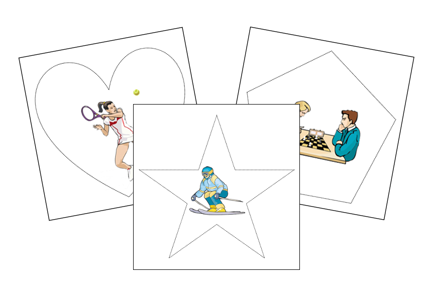 Sports & Leisure Cutting Work - Montessori Print Shop Digital Download preschool cutting practice