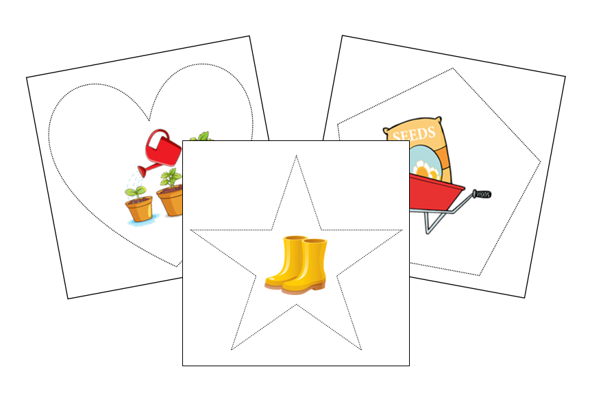 Spring Cutting Work - Montessori Print Shop preschool cutting practice