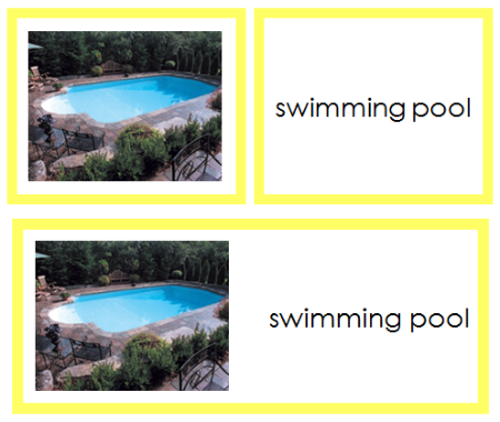 Swimming Words & Picture Cards