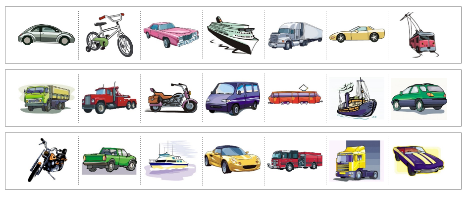 Transportation Cutting Work - Montessori Print Shop preschool cutting practice