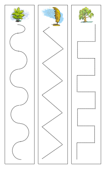 Trees Cutting Work - Montessori Print Shop preschool cutting practice