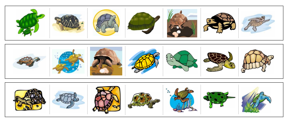 Turtles Cutting Work - Montessori Print Shop preschool cutting practice