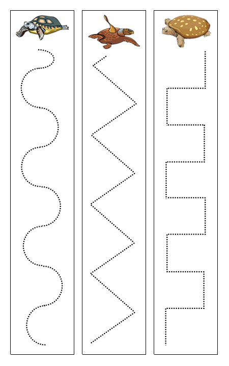Turtles Cutting Work - Montessori Print Shop preschool cutting practice