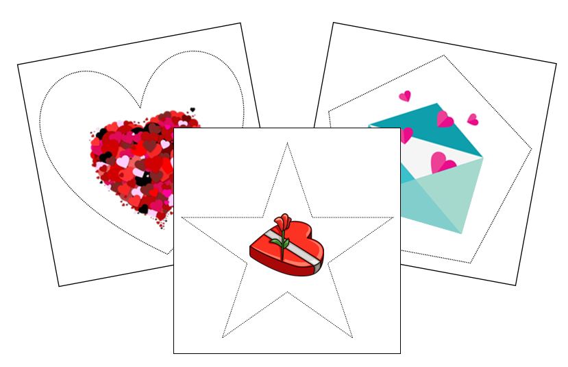 Valentine's Day Cutting Work - Montessori Print Shop preschool cutting practice