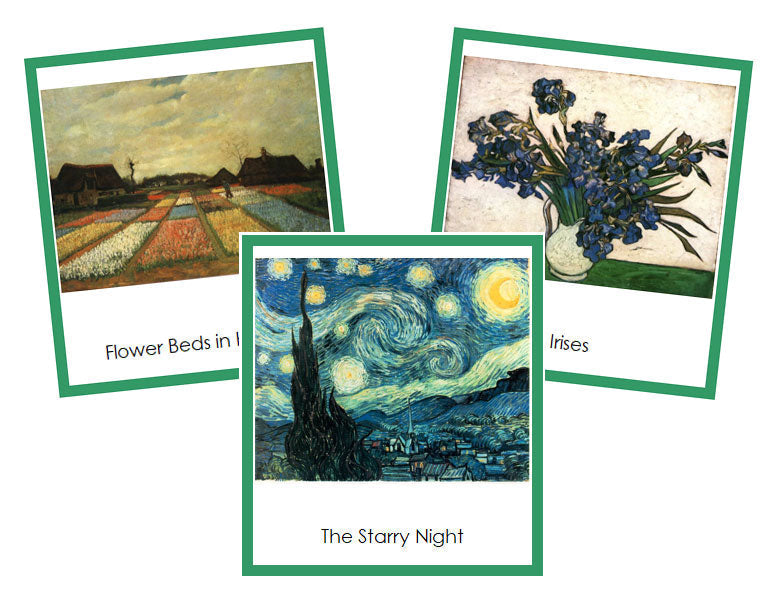 Vincent van Gogh Art Cards (border) - montessori art materials