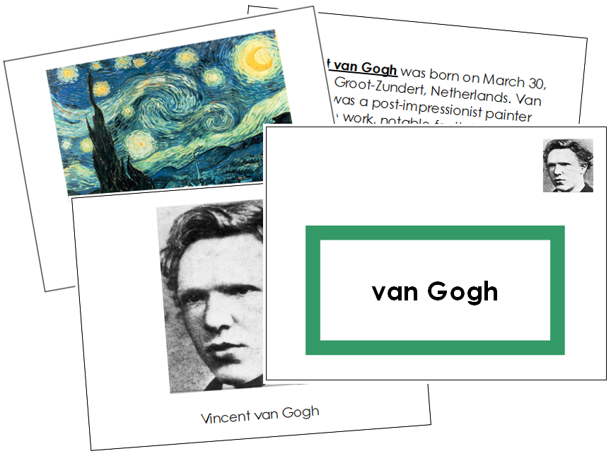 Vincent van Gogh Art Book - montessori art materials