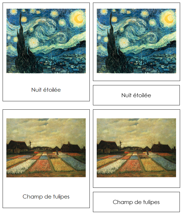 French - Vincent van Gogh Art Cards - Montessori Print Shop Digital Download