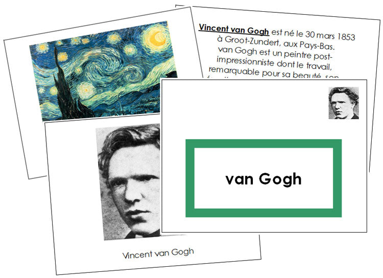 French - Vincent van Gogh Art Book (color-coded) - Montessori Print Shop Digital Download