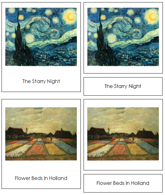 Vincent van Gogh 3-Part Art Cards b Montessori Print Shop