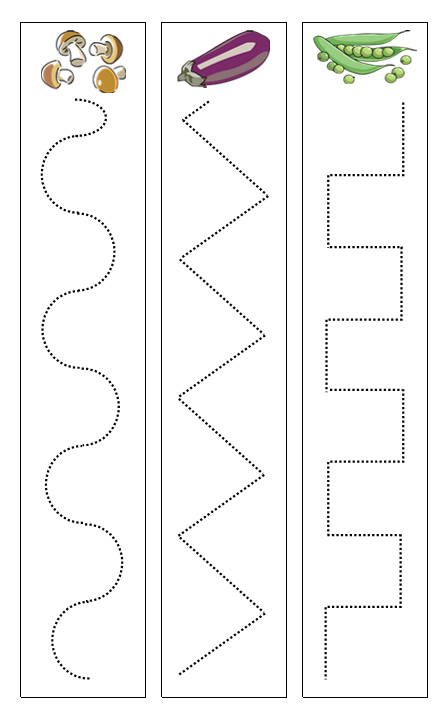 Vegetables Cutting Work - Montessori Print Shop preschool cutting practice