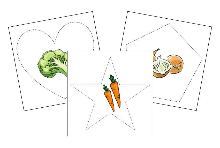Vegetables Cutting Work - Montessori Print Shop Digital Download preschool cutting practice