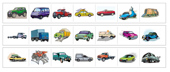 Vehicles Cutting Work - Preschool Activity - Montessori Print Shop Digital Download