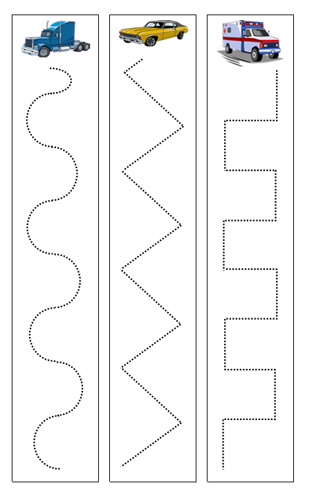 Vehicles Cutting Work - Montessori Print Shop Digital Download preschool cutting practice