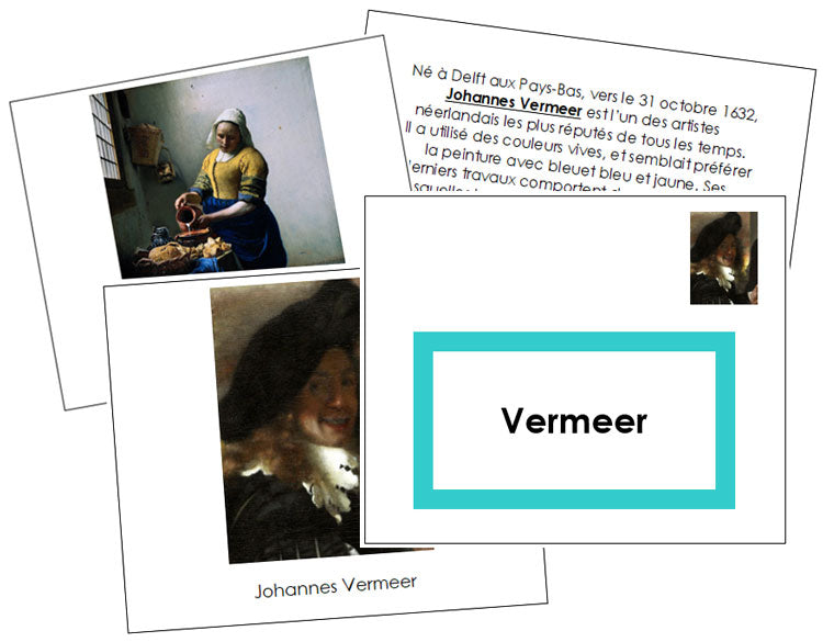 French - Johannes Vermeer Art Book (color-coded) - Montessori Print Shop Digital Download