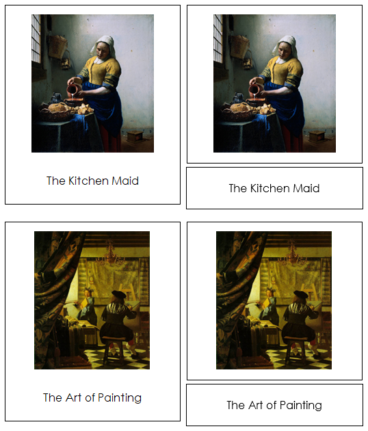 Johannes Vermeer 3-Part Art Cards - Montessori Print Shop Digital Download