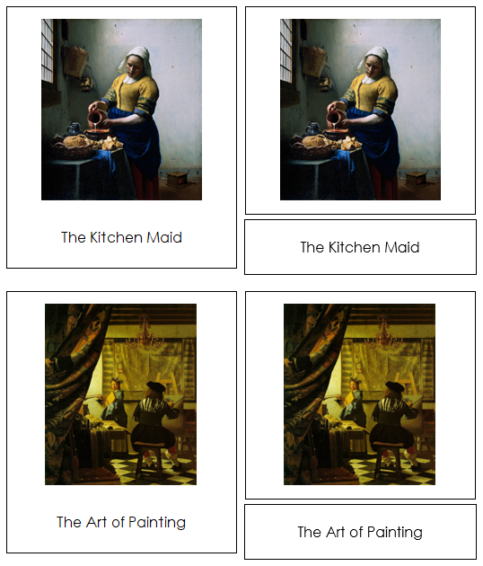 Johannes Vermeer Art Cards - montessori art materials