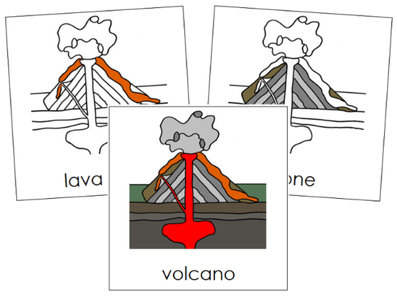 Parts of a Volcano 3-Part Nomenclature Cards - Montessori Print Shop Digital Download