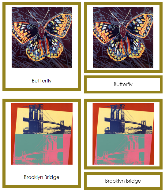 Andy Warhol 3-Part Art Cards (color-coded) - Montessori Print Shop Digital Download