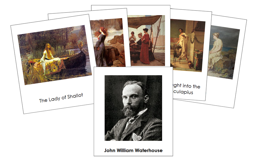 John William Waterhouse 3-Part Art Cards - Montessori Print Shop Digital Download