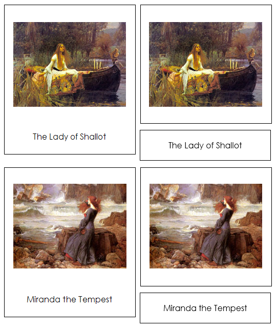 John William Waterhouse 3-Part Art Cards - Montessori Print Shop Digital Download