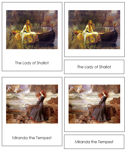 John William Waterhouse Art Cards - montessori art materials