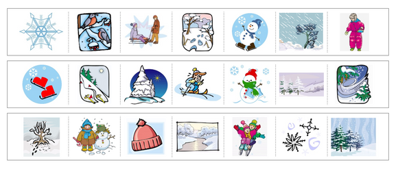 Winter Cutting Work - Preschool Activity - Montessori Print Shop Digital Download