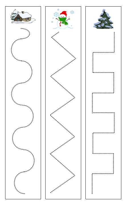 Winter Cutting Work - Montessori Print Shop preschool cutting practice