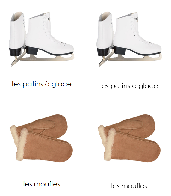 French - Winter Season - Les cartes de saison d'hiver - Montessori Print Shop Digital Download