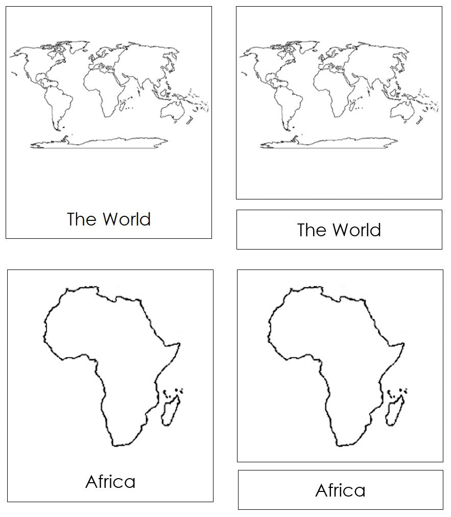 World Continents 3-Part Cards - Montessori Print Shop Digital Download