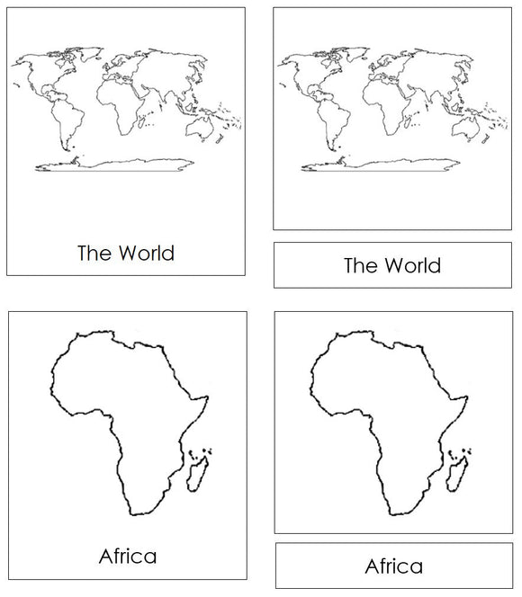 World Continents 3-Part Cards - Montessori Print Shop Digital Download