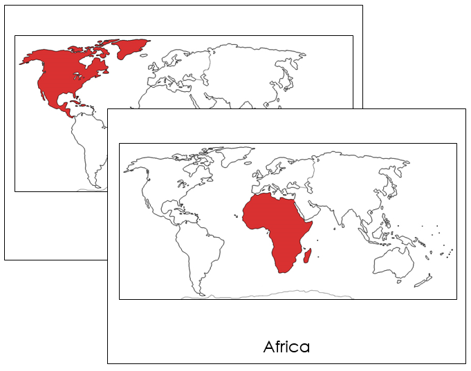 World Flashcards - Montessori geography cards - Montessori Print Shop Digital Download