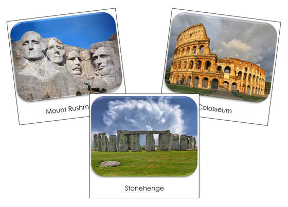 World Landmarks Safari Toob Cards - Montessori Print Shop