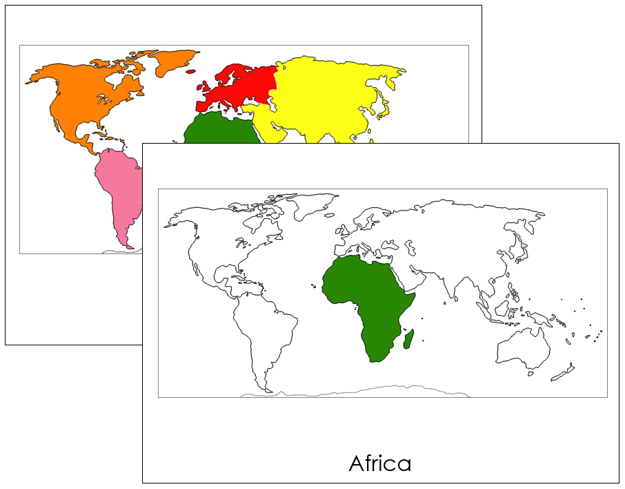 World Flashcards (color-coded) - Montessori Print Shop Digital Download