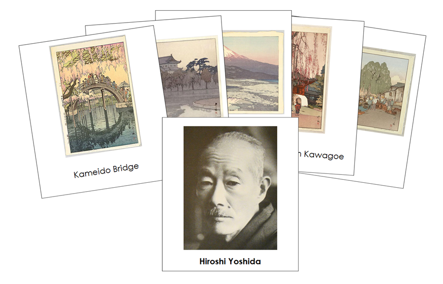 Hiroshi Yoshida 3-Part Art Cards - Montessori Print Shop Digital Download