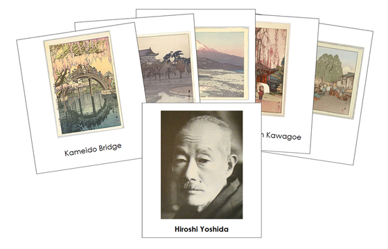 Hiroshi Yoshida 3-Part Art Cards - Montessori Print Shop Digital Download