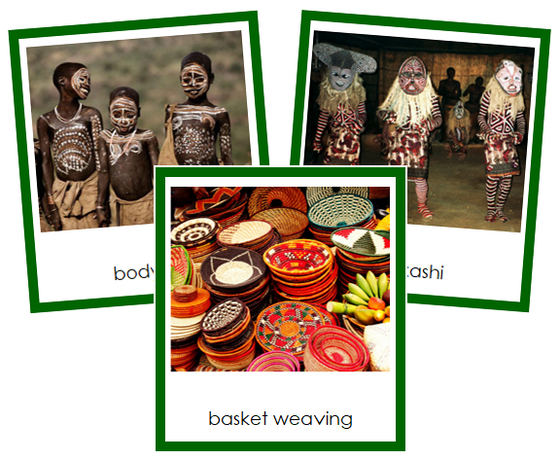 African Culture - Montessori geography cards