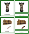 African Musical Instruments (color-coded) - Montessori Print Shop