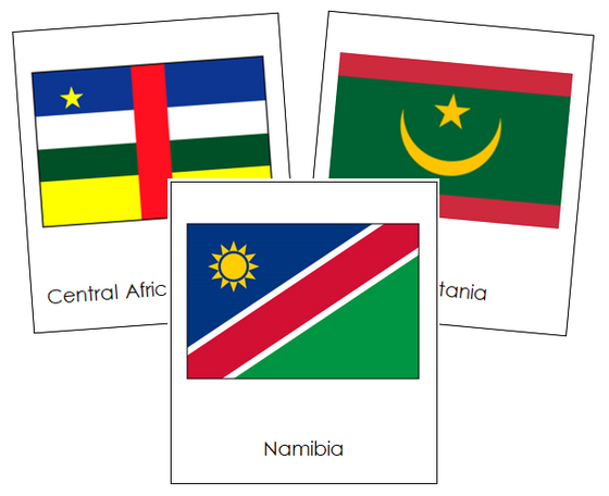 African Flags - Montessori geography cards
