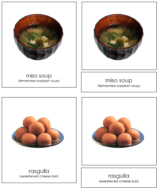 Asian Food - Montessori geography cards