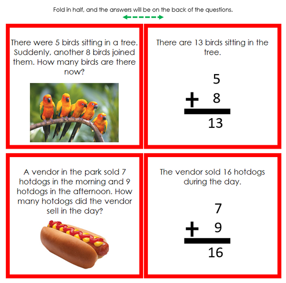 Addition Word Problems Set 2 (color) - Montessori Print Shop
