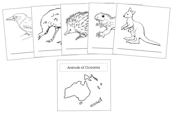 Animals of the Continents Blackline Masters - Montessori Print Shop Geography