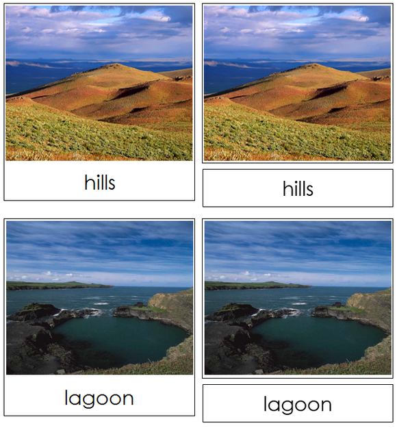 Aquatic & Land Feature Cards Set 2 - Montessori geography cards