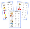 Blue Initial Sound Choice Cards - CURSIVE - Montessori Print Shop phonics lesson