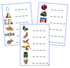 Blue Spelling Cards (photos) - CURSIVE - Montessori Print Shop phonics lesson