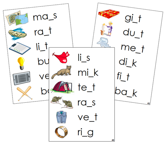 Step 2: CVCC Missing Consonant Cards - Montessori Print Shop