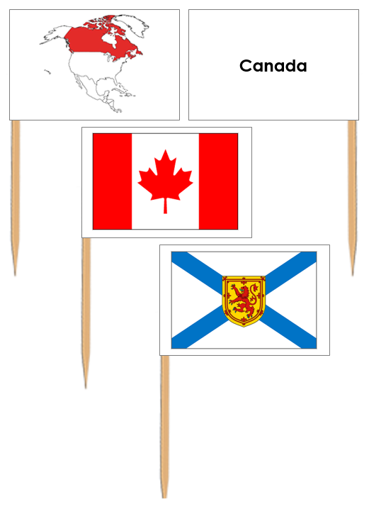 Canadian Flags: Pin Flags - Montessori Print Shop geography materials