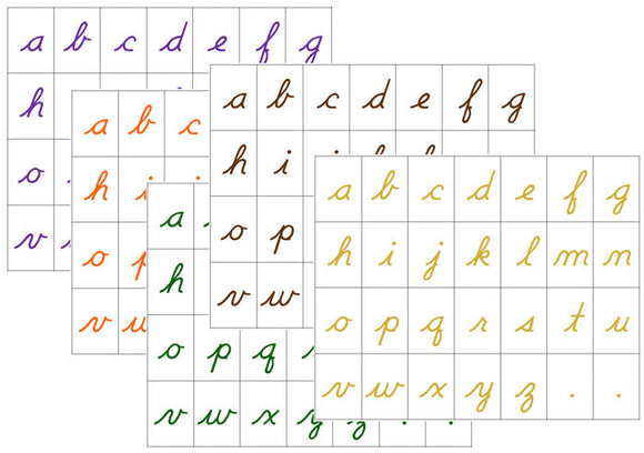 Montessori Alphabet Letters (cursive) - Set 2 - Montessori Print Shop
