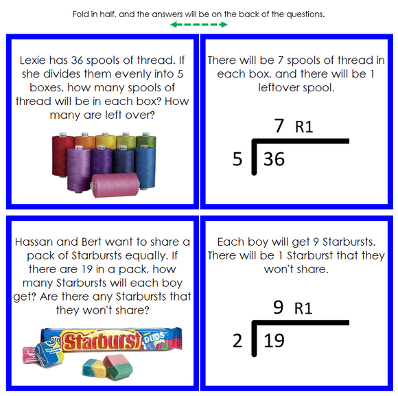 Division Word Problems (color) Set 2 - Montessori Print Shop