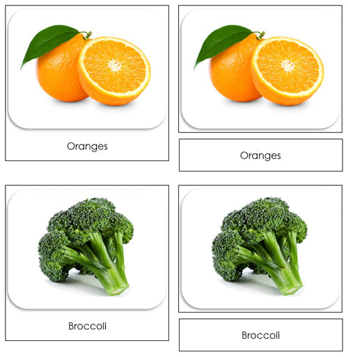 Fruits and Vegetables Safari Toob Cards - Montessori Print Shop