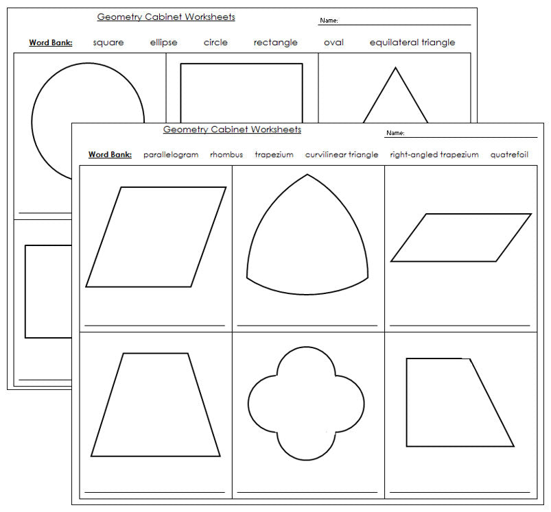 Geometry Cabinet Worksheets - Montessori Print Shop
